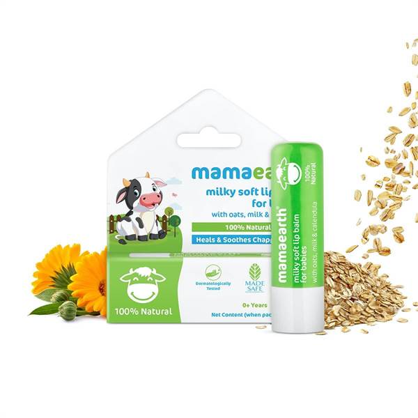 Milky Soft Natural Lip Balm for Babies with Oats, Milk & Calendula